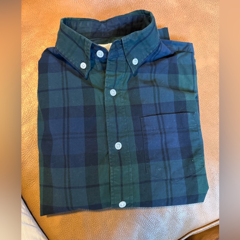 JCrew factory boys tartan plaid button down size 10